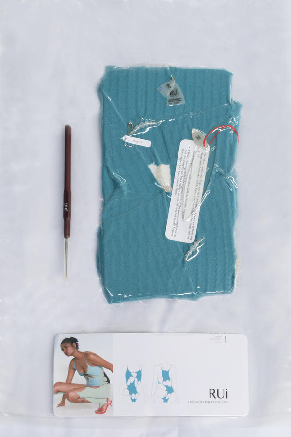 Rui Zhou Pearl Chain Splicing Bodysuit Series Skin-friendly Elastic Stretch RUI-R001-WEILAN Ocean Blue